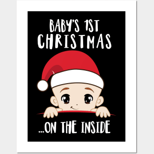 'Baby's 1st Christmas On The Inside' Christmas Posters and Art